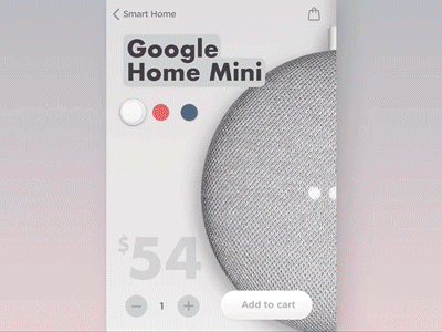 Color Picker cart ecommerce framer gif mobile picker prototype shop shopping smart home ux