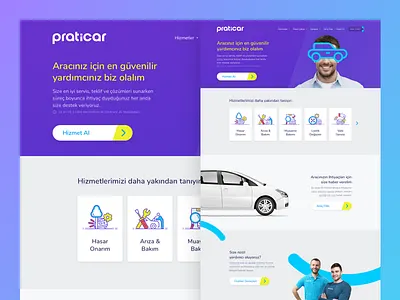Car Services Web Concept concept icon landing page ui ux web webdesign