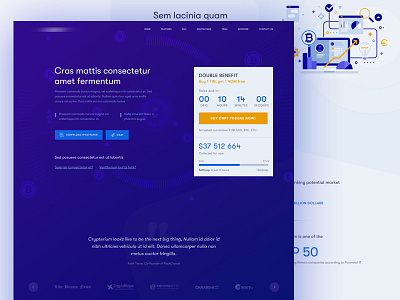 #Exploration bitcoin blockchain crypto currency dark ico illustration interface landing page mining tech token