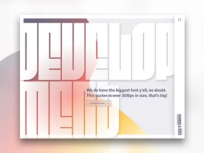 much, much further explorations for the Kosmos & Kaos thing agency big type desktop front page gradient hamburger hero huge type typography