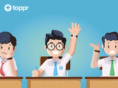 Stay ahead with Toppr class e learning illustration school study tech topper ui vector