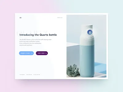 Quartz Landingpage clean header hero interface landing page product ui ux web