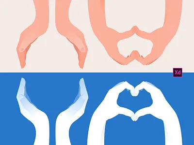 Hands free hands illustration ui visual xd