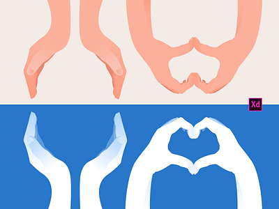 Hands free hands illustration ui visual xd