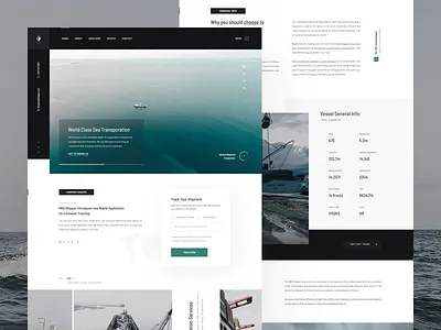 MKD Shipper boat cargo container grid header layout ship shipment shipping transport web design website