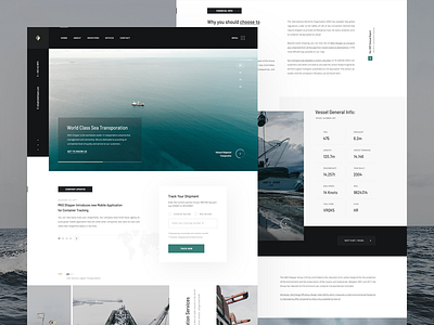 MKD Shipper boat cargo container grid header layout ship shipment shipping transport web design website