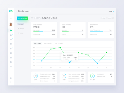 Straboo Dashboard bright charts clean dashboard interface minimal statistics ui ux webapp white