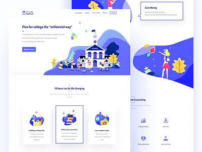 Offers Temple app ui branding darren illustrations landing page offers temple pose ui ui design ux web website