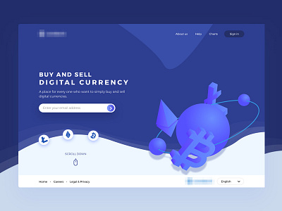 Cryptocurrencies bitcoin blob crypto ethereum landing page litecoin trade ui ux