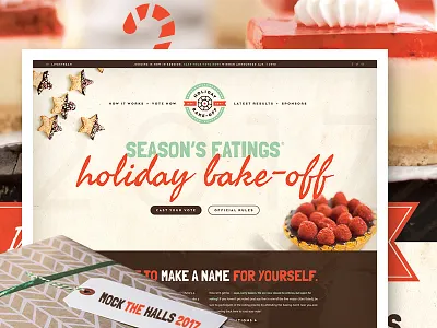 Season's Eatings Holiday Bake-Off 2017 baking challenge christmas holiday holidays mock the halls mockthehalls mockup challenge ui voting web design website