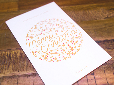 Merry Christmas! card christmas gold greeting leaves linework monoweight red script vine