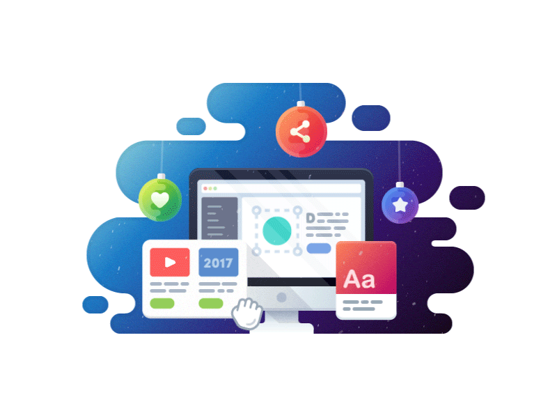 Animation for Designmodo New Year Giveaway 2018 animation christmas free gif giveaway illustration new year