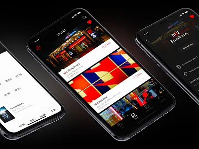 Artwork Theaters app cinema dark iphone x mobile paris theatre ui ux