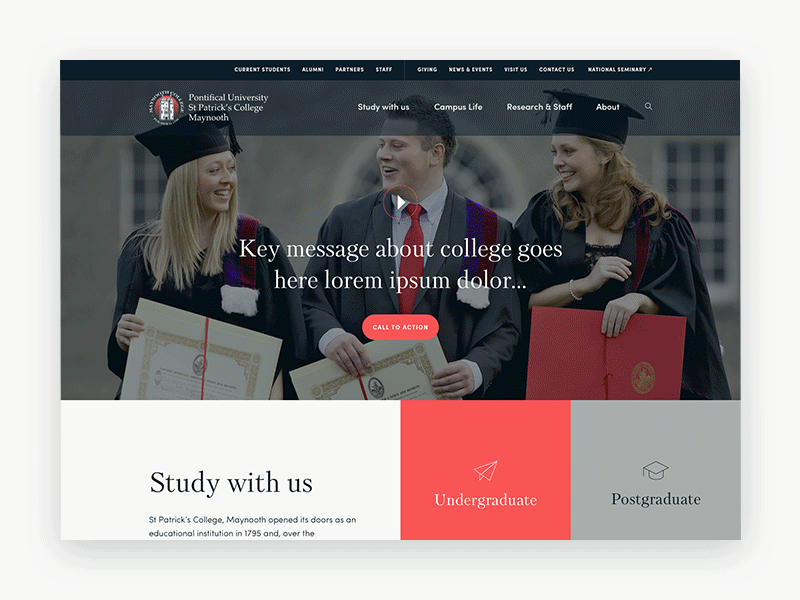 Example of St. Patricks College Maynooth Homepage