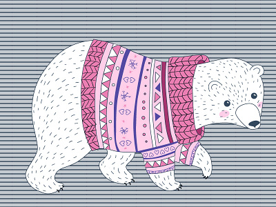 Polar bear 2d app bear flat icon natimade polarbear vector