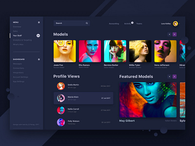 Dashboard UI ( Dark Version ) 2018 analytics application black dark dashboard design fluent interface material product ui