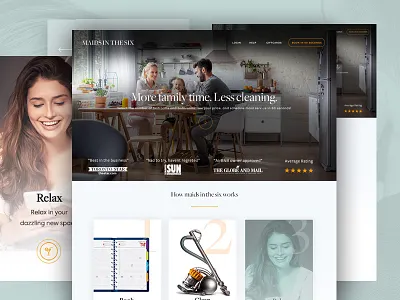 Design for a cleaning service cleaning design flat homepage landing maids onepage template theme ui ux webdesign
