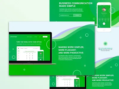 Brand Landing Page Experimentation brand clean creative desktop gradient green landing page swoops mobile website