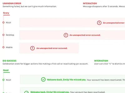 Banner Messaging alert banner blue clean error green messaging red responsive ui ux