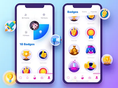 Fame Lab Badges awards badges comments famous followers gamification infographic instagram iphone x profile stats