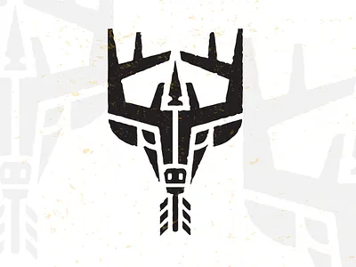 Buck_drib bruner buck deer graphic hunter illustration logo mike tribal