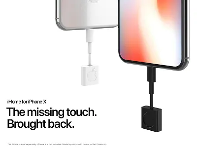 The Missing Touch 3d accessory iphone iphonex keyshot parody rhino touchid