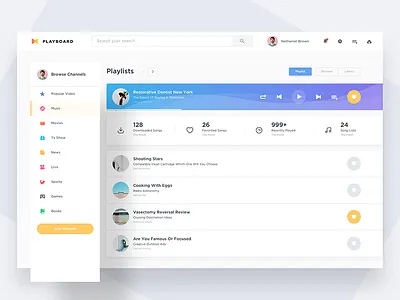 Playboard dashboard dribbble inspiration interaction interface kaokao movie ui ux