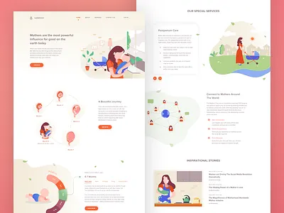 Supermom - Everyday is Mother's Day celebration day flat illustration landing mom mother page super ui