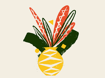 Pineapple Plant brush illustration plant texture