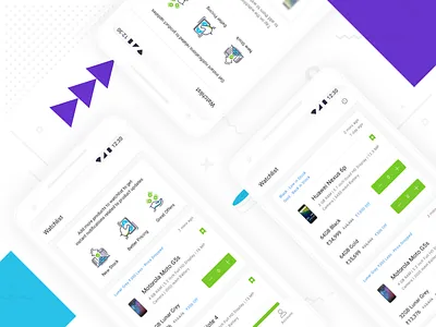 Watchlist on Shotang App android app blue design e commerce illustrations mobile price product typography ui ux
