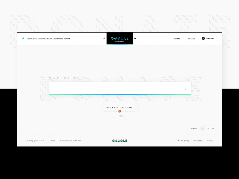 What if Google was made by me blue clean colorful comic sans google green please donate ui web