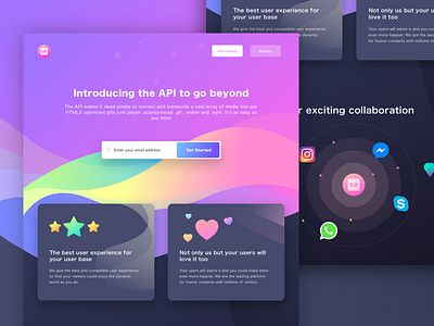 Api Page Night mode exploration(Unused element part 26) api email address like messenger share skype social user users whatsapp