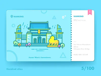 One hundred city ICONS:NANKING buildings city icon illustration nanjing
