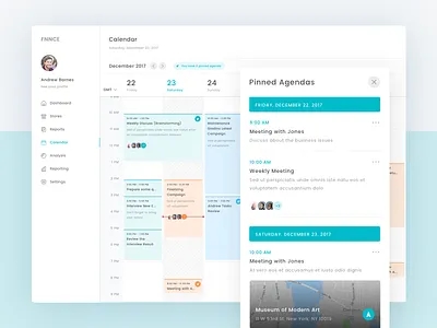 FFNCE - Calendar | Exploration agenda app calendar clean dashboard date minimal report sales schedule ui
