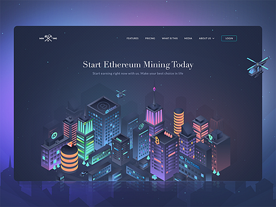 Hero Image Design crypto cryptocurrency design hero banner hero image ico interface landing landing page landing page design mining page token ui user user interface user interface design web web design website design