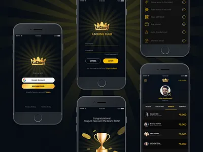 Mobile Application black flat modern trending ui ux yellow