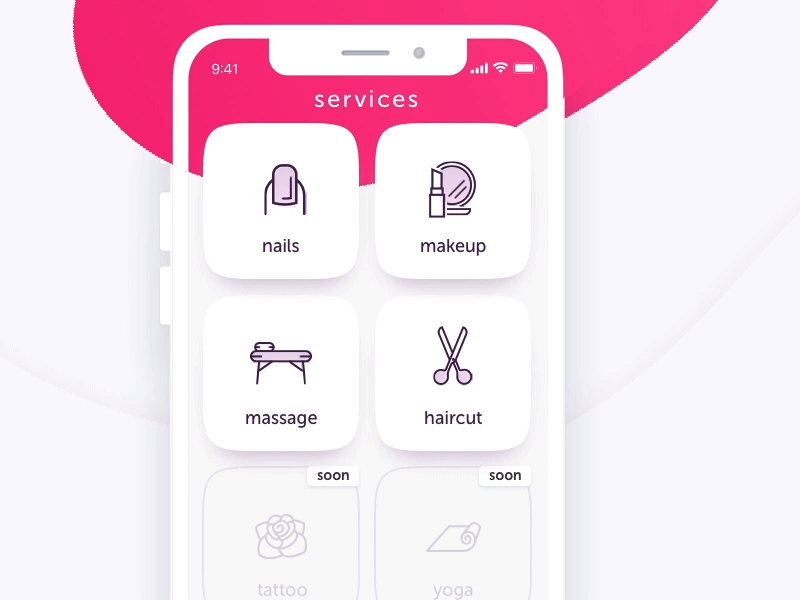 Uber-like lifestyle app advisor booking details haircut lifestyle makeup massage nail uber