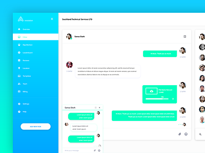 Inbox contact list dashboard dashboard design design inbox redesign small chat box ui user experience user interface ux web