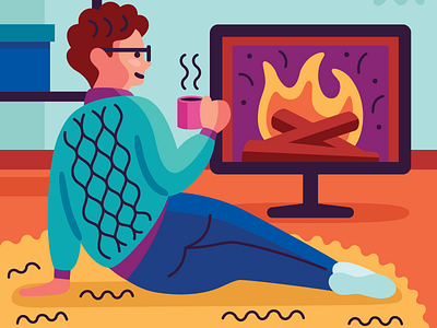 Holiday Card hanukkah holidays illustration vector winter yule log