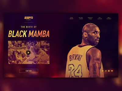 Black Mamba 003 blackmamba dailyui espn kobe kobebryant landingpage nba ui uichallenge webdesign