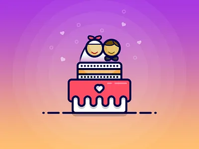 Wedding Cake bride cake groom icon illustration vector