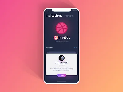 2x Dribbble Invite dribbble invite freebie invite ios iphone iphonex ui uiux
