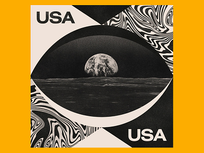 Space Eye collage color poster screenprint texture