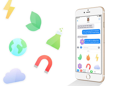 Science Stickers for iMessage app imessage imessage stickers ios nature science sticker app stickers