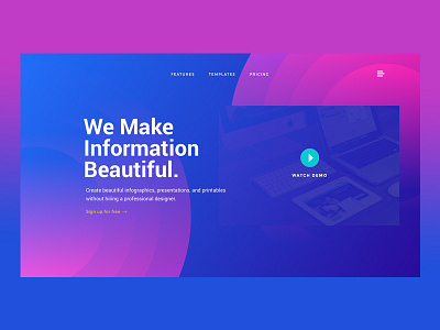 17 Alt Drib experiment gradient green header magenta pink purple ui website