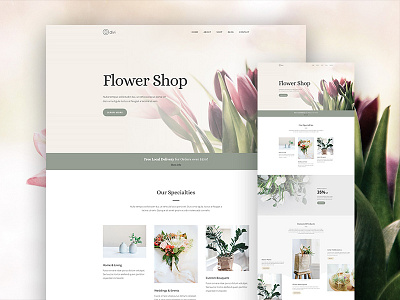 Florist Website Layout Pack for Divi ecommerce florist flower flower shop graden landing page: online store shop store website
