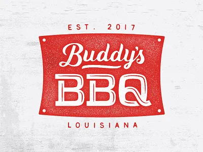 Buddys Logo bbq branding custom type illustration logo mural