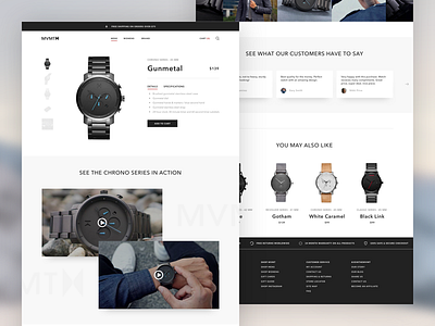 MVMT Product Detail Exploration art creative detail direction ecommerce exploration grid landing mvmt product typography watch