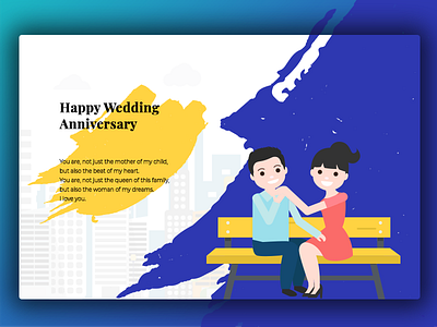 Wedding Anniversary anniversary child happy husband mother queen typography ui wedding wife