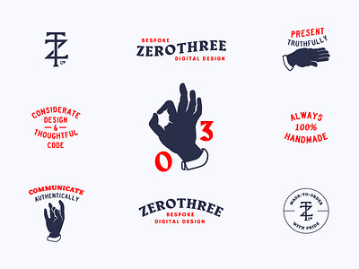 ZeroThree Brand Specimen bespoke brand specimen branding design hands lettering logo type typography